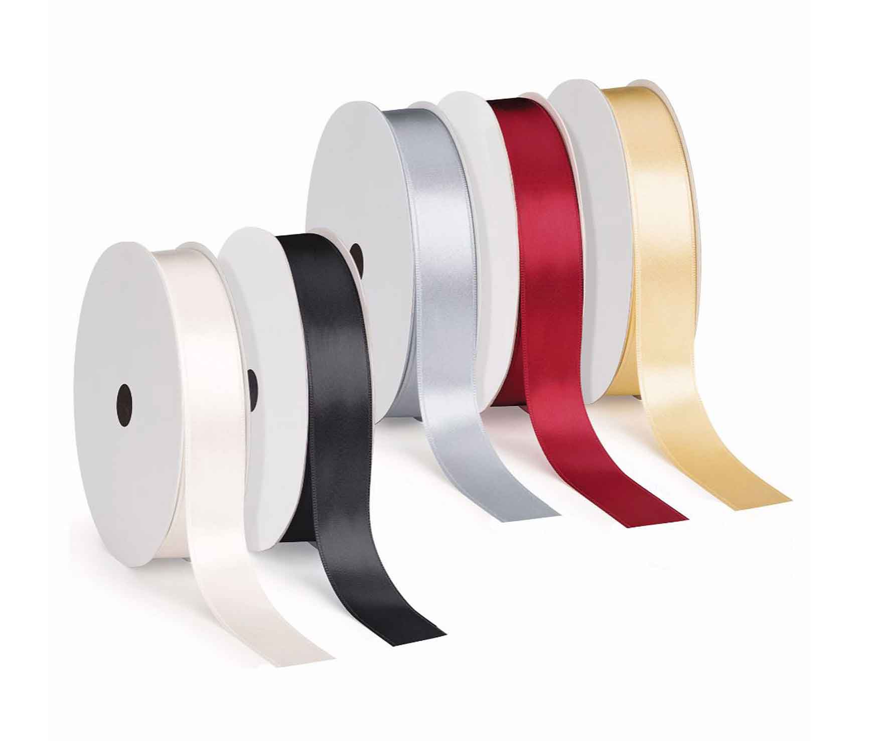 2 rollen wit lint, 1,2 cm x 22 m, satijn voor bruiloft, verpakking, boeket, cake, feestdecoratie