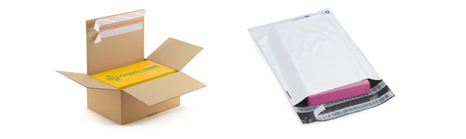 Doos met retoursluiting voor e-commerce.