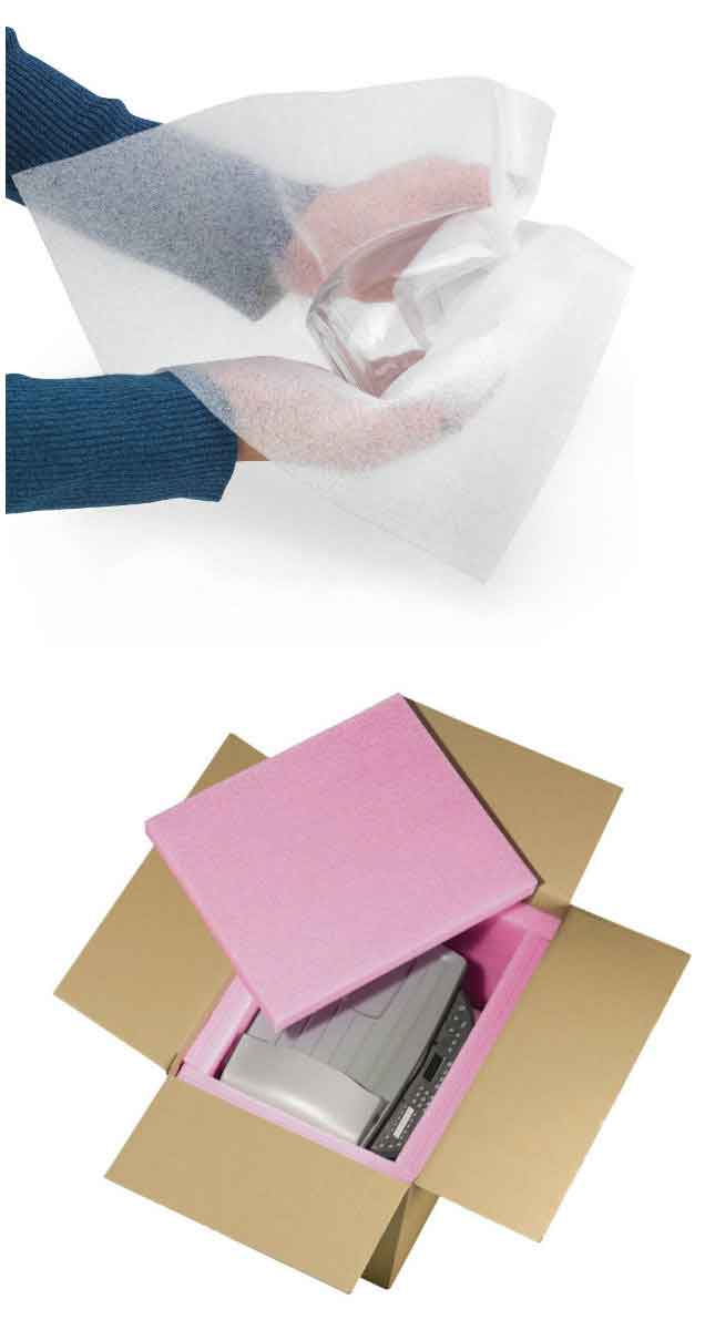 Schuimfolie en -platen voor een bescherming tegen zowel krassen als schokken.