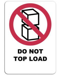 Do not top load label voor verpakkingen