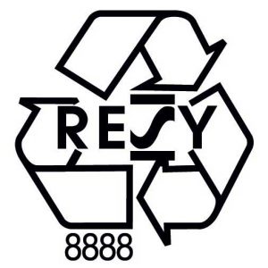 Le logo de Resy qui garantit le recyclage du papier et du carton. 