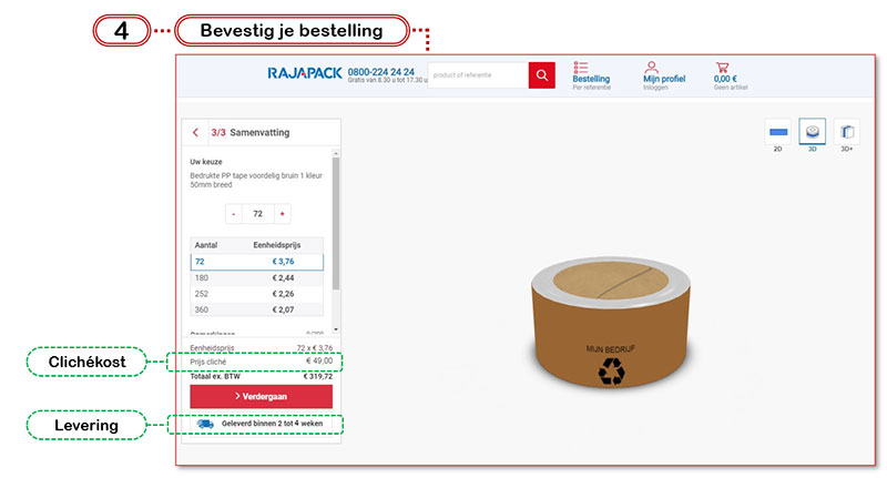 Rajaprint: Bevestig je bestelling. 