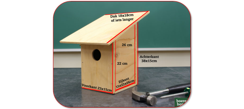 Vogelnestkast van houten planken