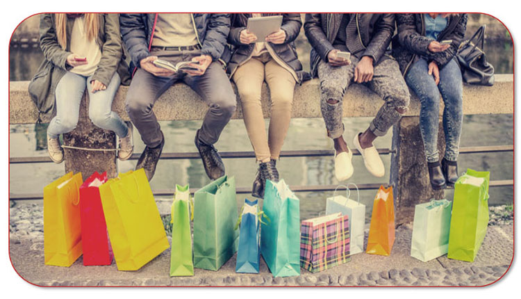 Hergebruik papieren draagtassen bij het shoppen.