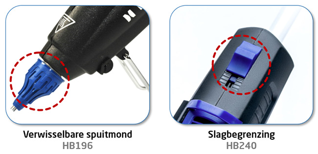 Lijmpistolen van RAJA en hun accessoires