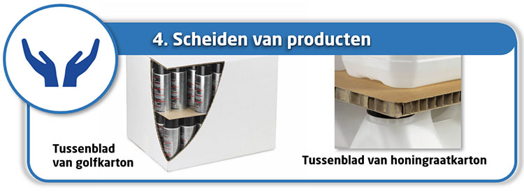 Scheiden van producten met karton