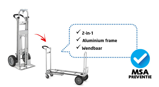 Steek-plateauwagen van aluminium