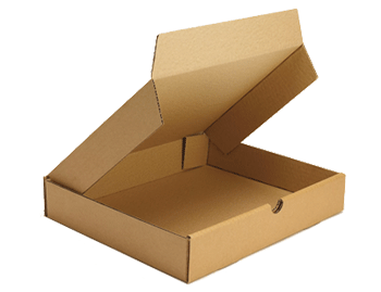 Voorbeeld van extra platte dozen als ecologische verpakkingen voor e-commerce