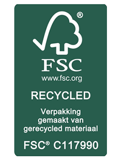Groen FSC Recycled label om voor gerecyclede materialen