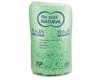 Flopak green opvulchips verpakt in een zak om ecologische verpakkingen te creëren 