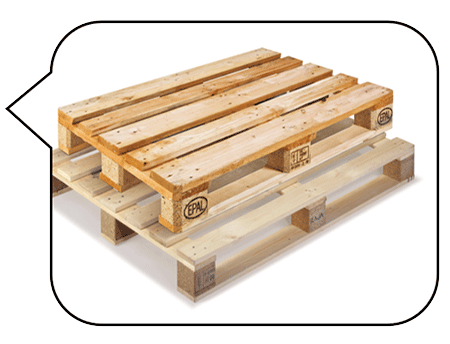 Twee pallets van hout boven op elkaar gestapeld voor een groot pakket