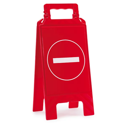 Rood signalisatiebord met stopsymbool